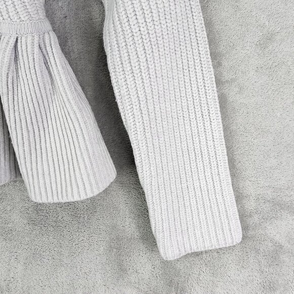 Womens Gray Express Design Studio Knitted Peplum Cardigan Sweater Wool Blend S - Picture 5 of 11